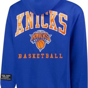 Mens Blue Knicks Basketball Hoodie
